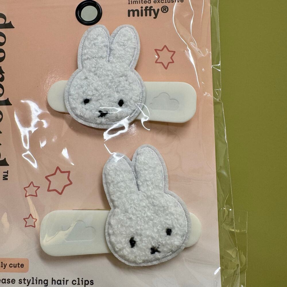 dearcloud x Miffy No Crease Styling Plush Hair Clips - Picture 2 of 7